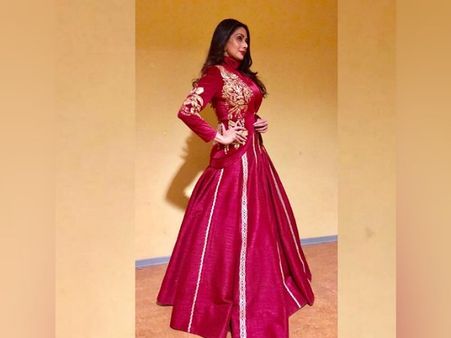 Sridevi In A Pink Flared Ensemble And Jacket