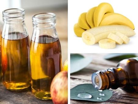 3. Apple cider vinegar, banana and tea tree oil