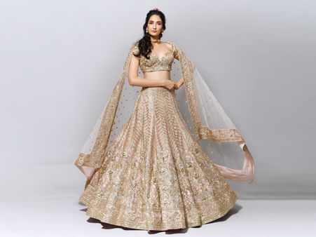 The Heavily Embellished Golden Lehenga