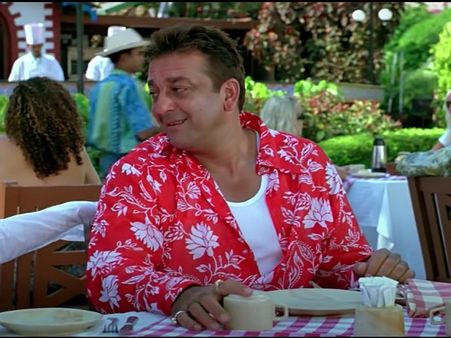 Sanjay Dutt In A Red Floral Shirt