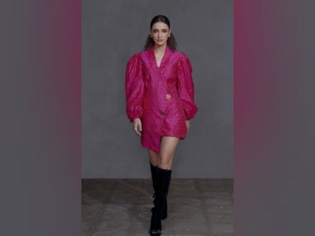 Sanaya Irani In A Pink Wrap Dress