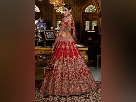The Red And Golden Classic Lehenga For Wedding