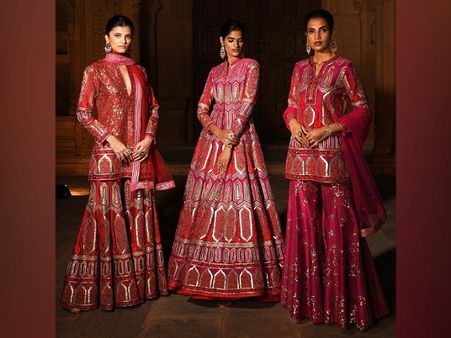 The Gold Foil Sharara Suits And Lehenga For Bridesmaids