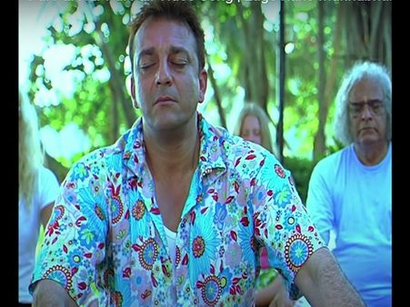 Sanjay Dutt In A Powder-Blue Floral Shirt