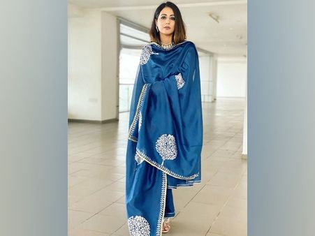 Hina Khan In A Royal-Blue Suit