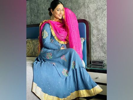 Hina Khan In An Olympic-Blue Suit