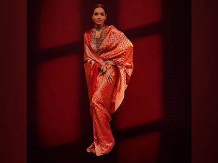 Malaika Arora In A Red Silk Brocade Saree