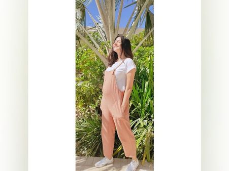 Anushka Sharma In A Peach Jumpsuit