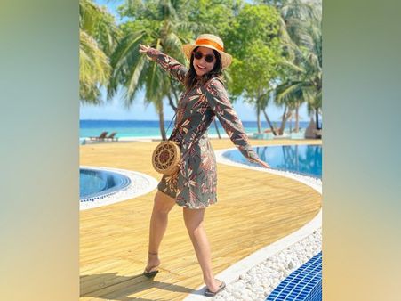 Hina Khan In A Grey Printed Dress