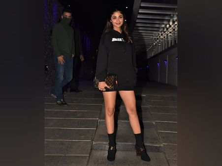 Shilpa Shetty Kundra In A Black Hoodie Dress