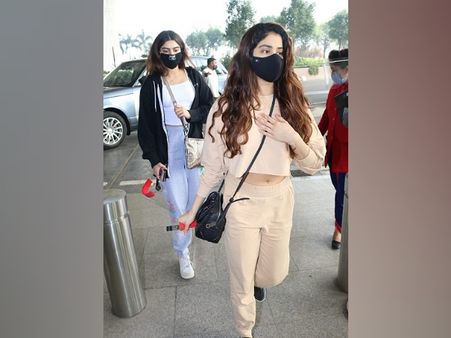 Janhvi Kapoor In Skin Tracksuit And Khushi Kapoor In Jacket, Top And Joggers
