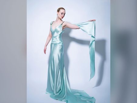 Elle Fanning In An Icy Blue Gown