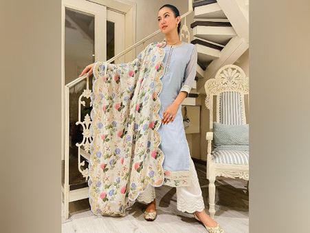 Gauahar Khan’s Blue Palazzo Set