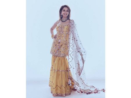 Madhuri Dixit In A Mustard Sharara Set