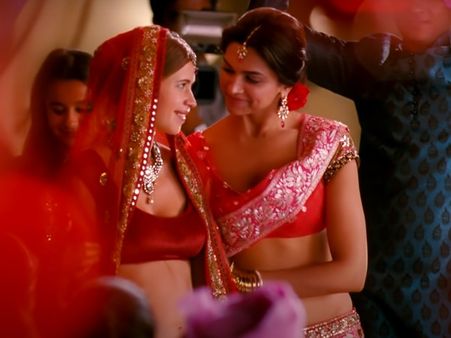 Deepika Padukone In A Bright Red Lehenga