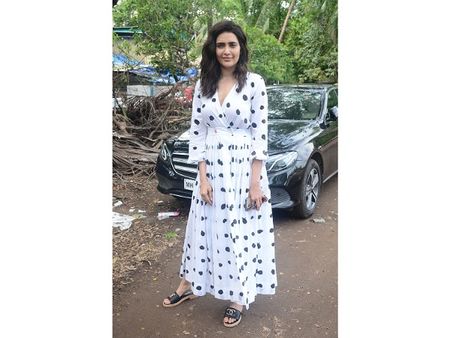 Karishma Tanna In A Polka Dot White Dress