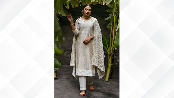 7. Chikankari Embroidered Suit