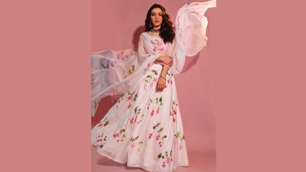 6. Hansika Motwani in Floral Lehenga