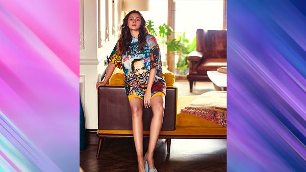 Graphic T-Shirt and Neon Tights