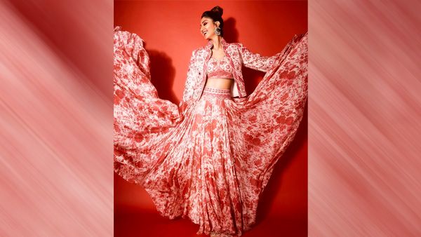 Shilpa Shetty in Red Lehenga & Jacket
