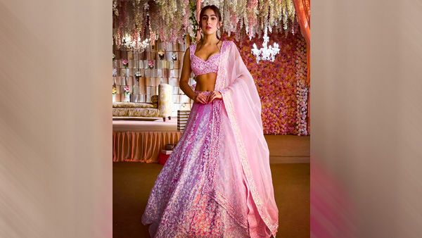 Sara Ali Khan in Pink Lehenga