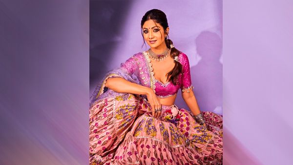 Shilpa Shetty in Pink Chaniya Choli
