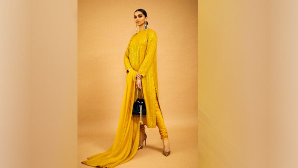 Deepika Padukone in Yellow Punjabi Suit
