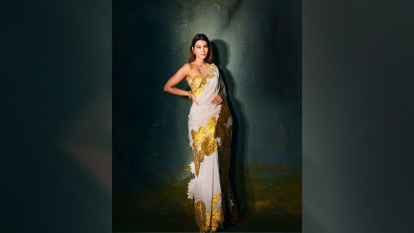 White and Golden Saree