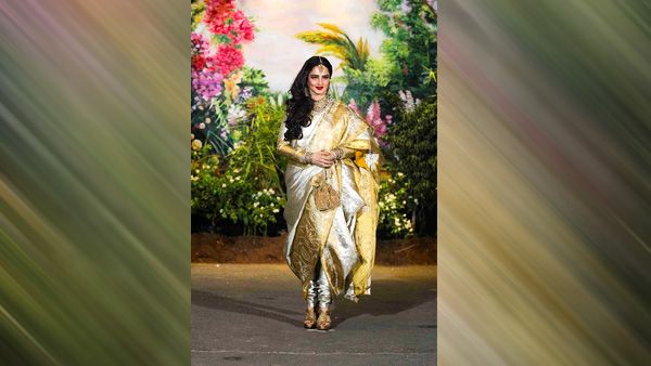Ivory-Gold Saree