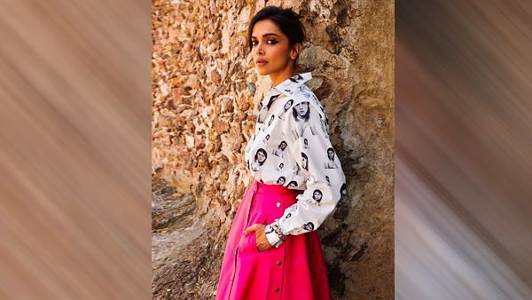 Printed Shirt and Bold Hue Skirt Printed Shirt and Bold Hue Skirt