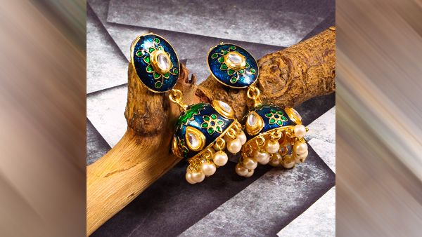 Meenakari Jhumkas Meenakari Jhumkas