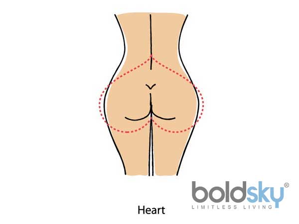 હૃદયનો આકાર ધરાવતા નિતંબ