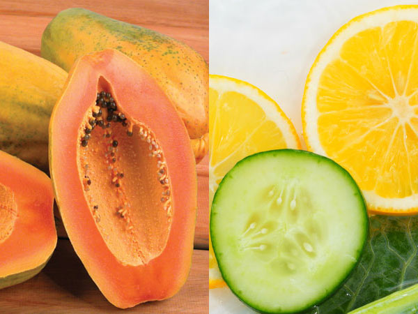 પપૈયું, કાકડી અને લીંબુનો પેક