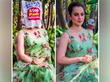 ग्रीन साड़ी पहनकर कंगना ने दिया Environment Day पर खास मैसेज 