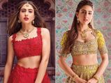  गोल्‍डन और लाल लहंगे में सारा ने कराया फोटोशूट, विंटेज लुक में आई नजर 