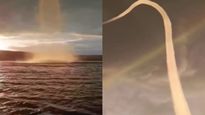 Golden Waterspout: स्वर्ग की सीढ़ी जैसा दिखा नदी पर बना ‘गोल्डन वॉटरस्पाउट’, वायरल वीडियो देख हैरान हुए लोग