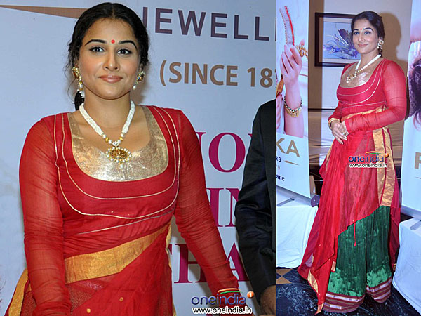 Vidya Balan Disappoints In Red Vaishali S Outfit