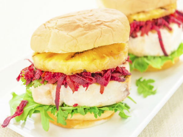 Beets, Spinach, and Cheese Sandwich