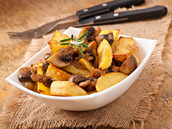 Yummy Mushroom Aloo Fry Recipe 