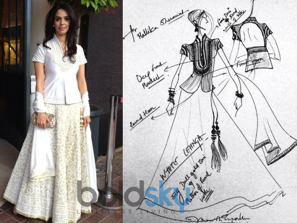 Cannes 2014: Mallika In White Lehenga