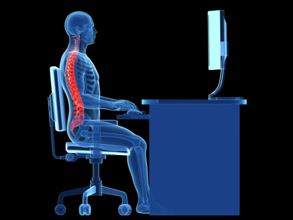  Right posture when sitting at a computer