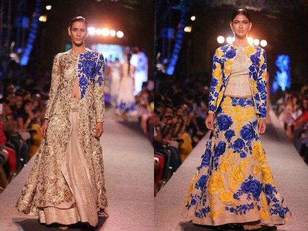 बंद गले और लंबी स्‍कर्ट 