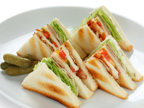 Cabbage and Carrot Double Decker Sandwich 