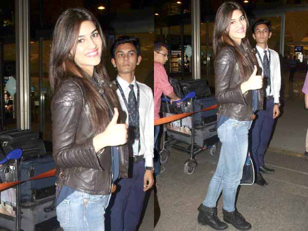 Kriti Sanon Showing Off Their Leather Jackets