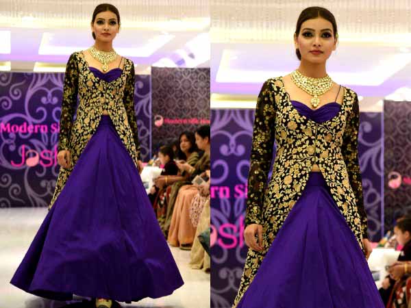 इंडियन गाउन में विजया शर्मा