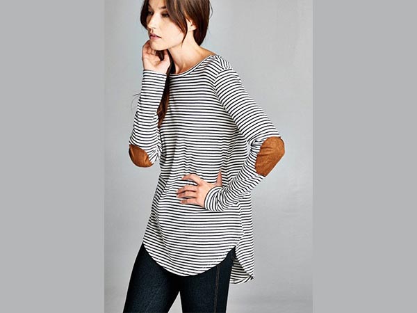 6. आड़े प्रिंट वाली ड्रेस- 