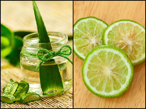 एलो वेरा जैल और नींबू का रस