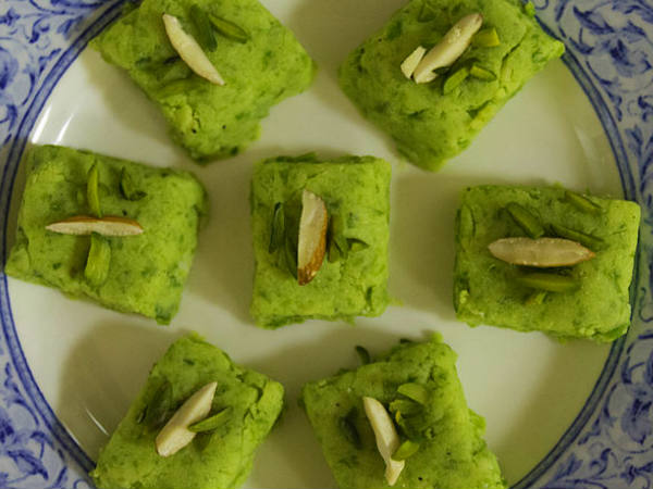 Green Peas and Pista Burfi Green Peas and Pista Burfi
