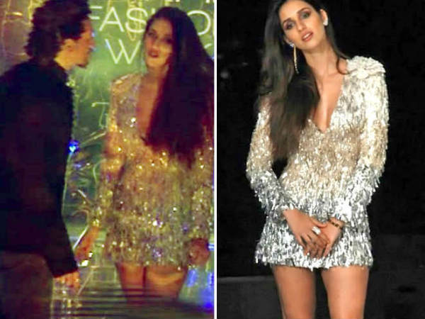 शॉर्ट शिमरिंग ड्रेस पहनी थी दिशा ने 