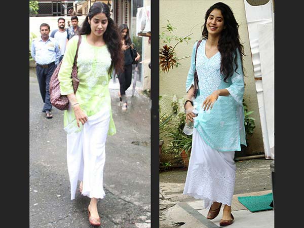 चिकनकारी कुर्ती में 